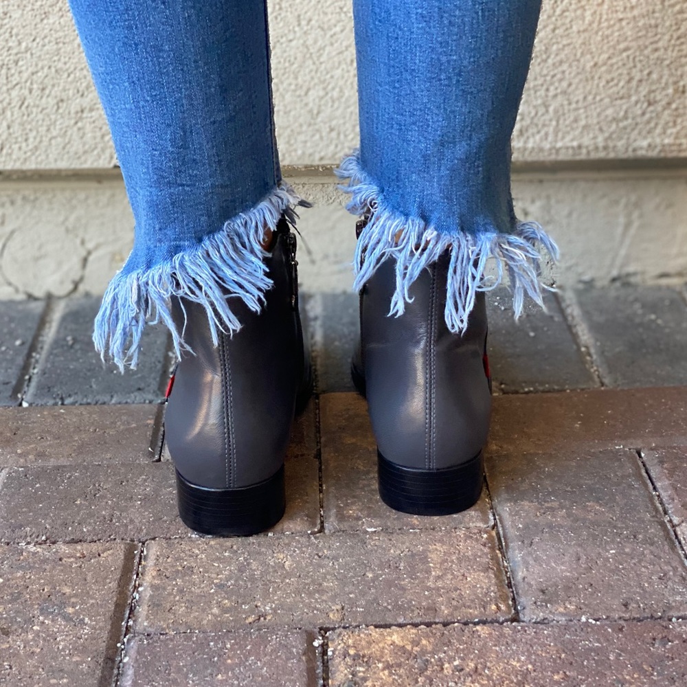 Charcoal Nubuck Napa Leather Chelsea Ankle Boots - Picture 5 of 10